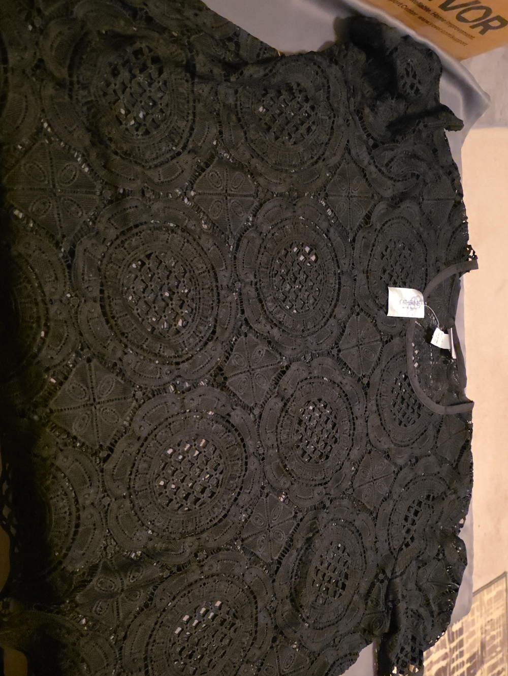 Catherines Black Circular Lace Blouse
